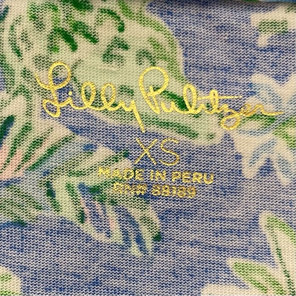 NWT Lilly Pulitzer Cody T-shirt Dress Sz XS Boca Blue Beneath The Bougainvillea - Picture 6 of 8